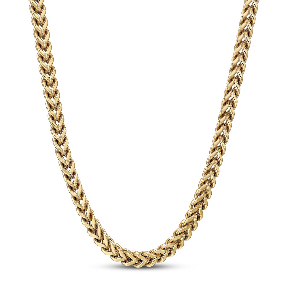 Foxtail Chain Necklace Yellow Ion-Plated Stainless Steel 30" TdoS4hY5