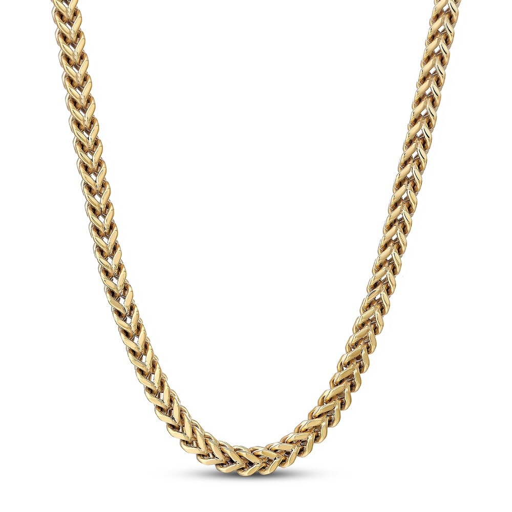 Foxtail Chain Necklace Yellow Ion-Plated Stainless Steel 30\" TdoS4hY5