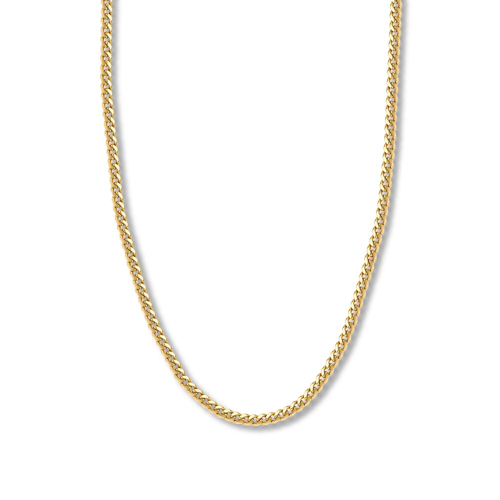 24" Cuban Chain Necklace 14K Yellow Gold Appx. 5mm TeUTwwNh
