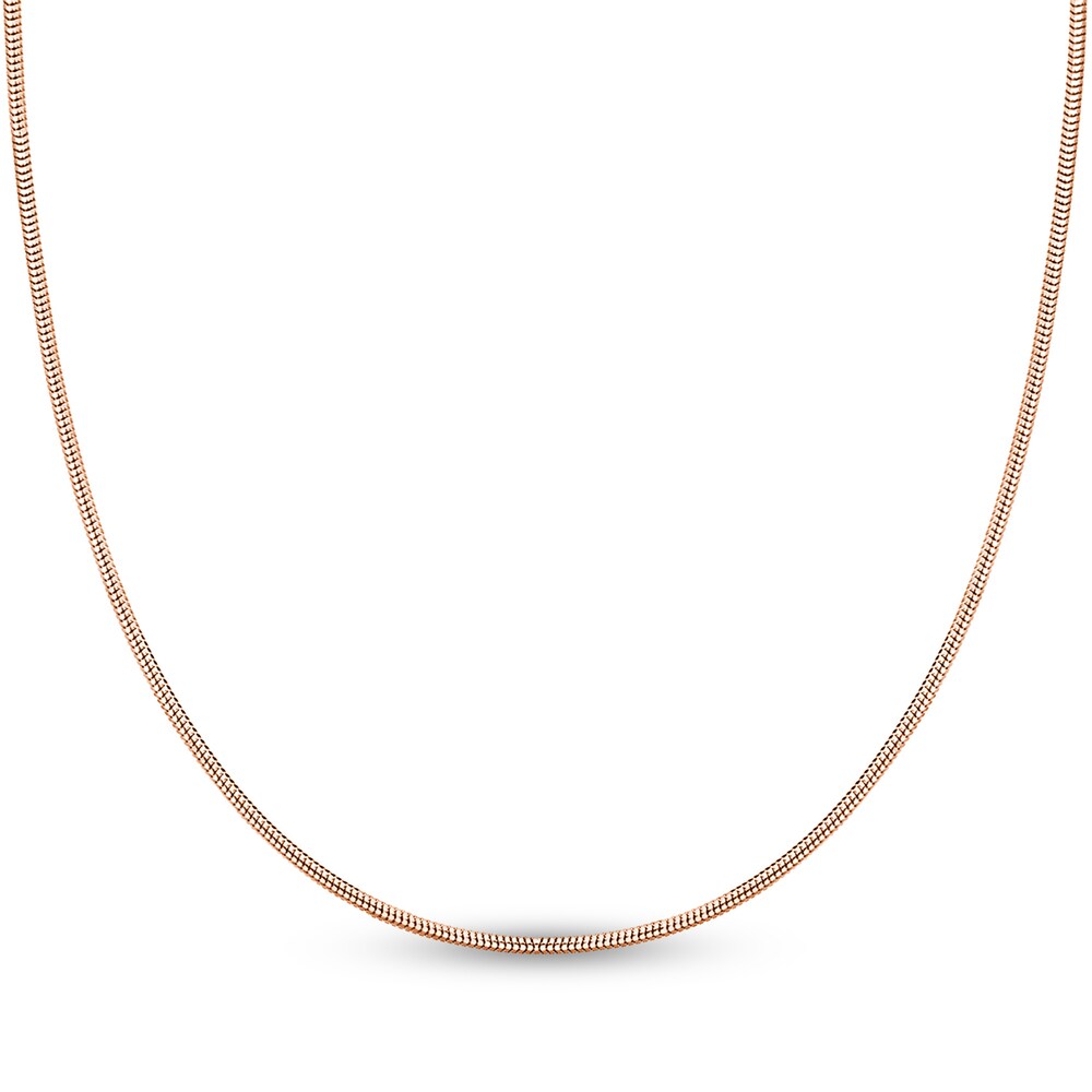 Snake Chain Necklace 14K Rose Gold 16" Ti422KtY