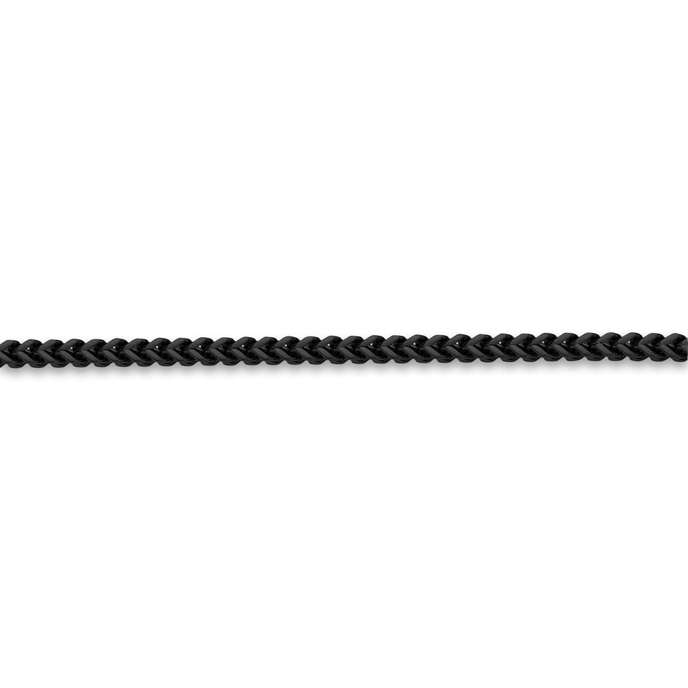 Men\'s Foxtail Chain Black Ion-Plated Stainless Steel 2.5mm 24\" TiWrJaOf