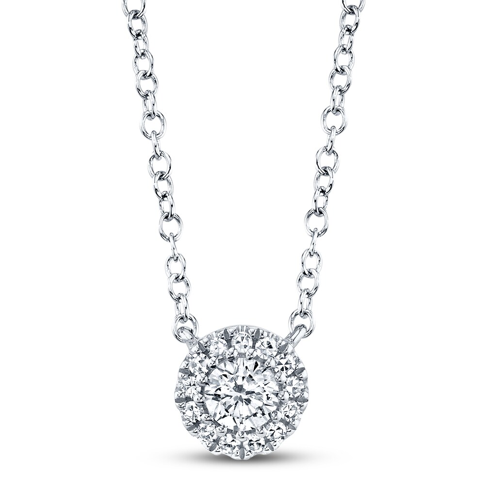 Shy Creation Diamond Necklace 1/8 ct tw 14K White Gold SC55002695 TjxIAB6J [TjxIAB6J]