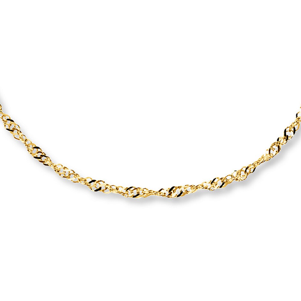 Singapore Necklace 14K Yellow Gold 20 Length TlAH4Jj7