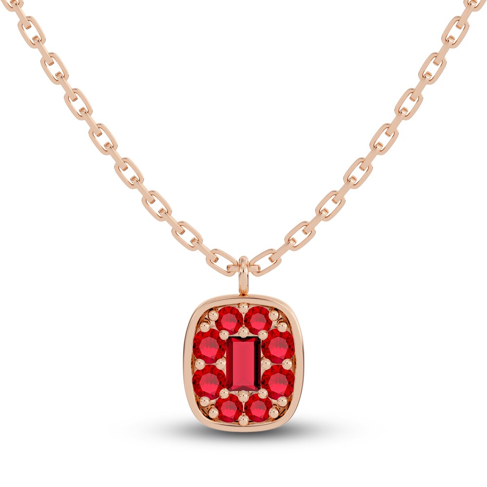 Juliette Maison Natural Ruby Pendant Necklace 10K Rose Gold Trqv7ru0