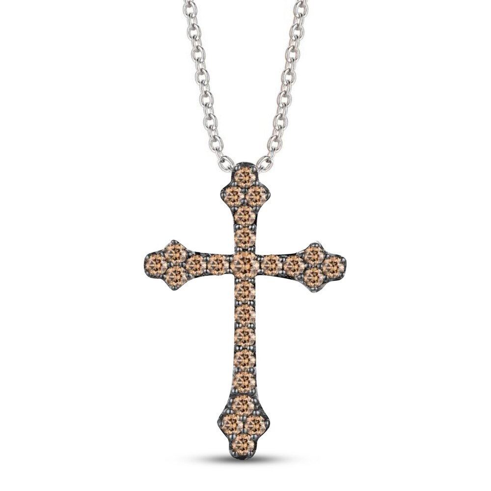 Le Vian Diamond Cross Necklace 3/8 ct tw 14K Vanilla Gold TxBqcs5t