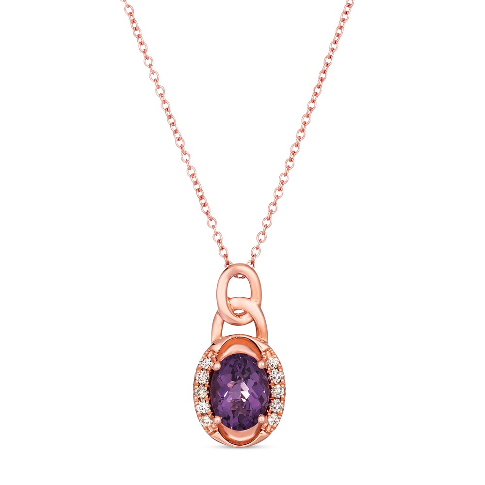 Le Vian Amethyst Necklace 1/10 ct tw Diamonds 14K Strawberry Gold U0SgQKzV