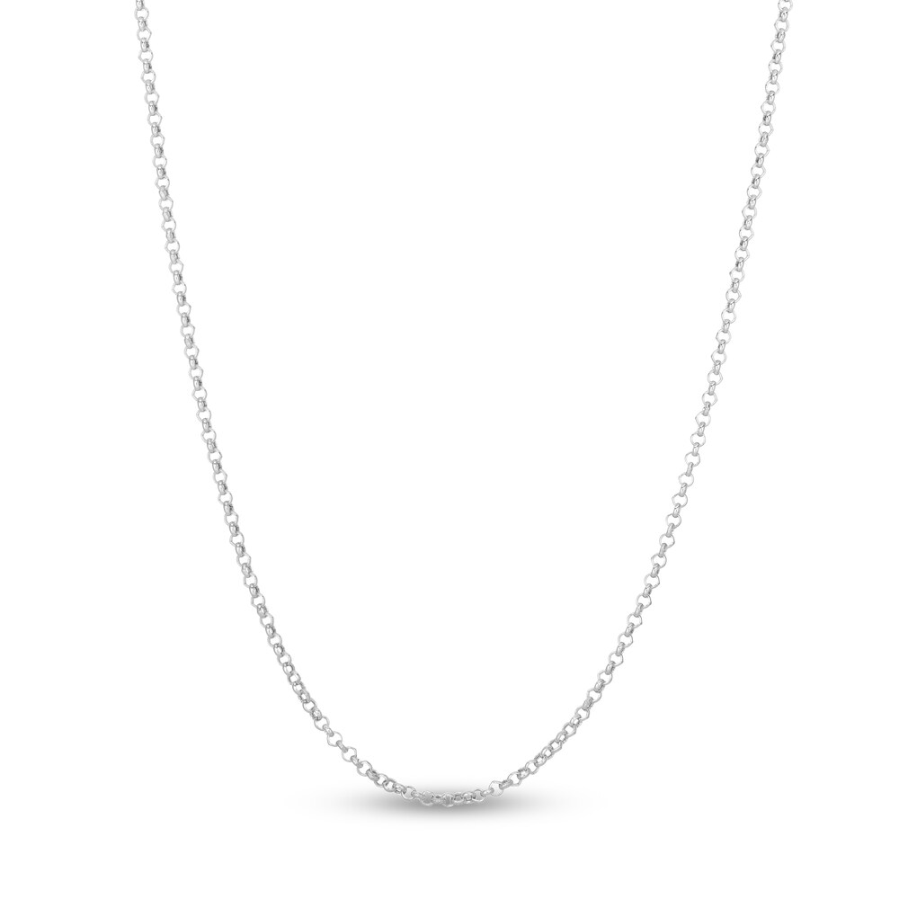 Rolo Chain Necklace 14K White Gold 24" UBYc1dvs