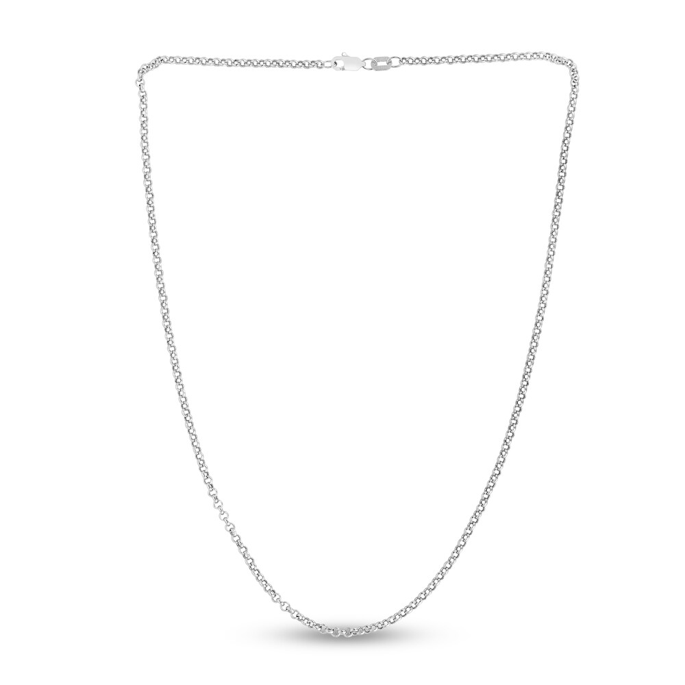Rolo Chain Necklace 14K White Gold 24\" UBYc1dvs