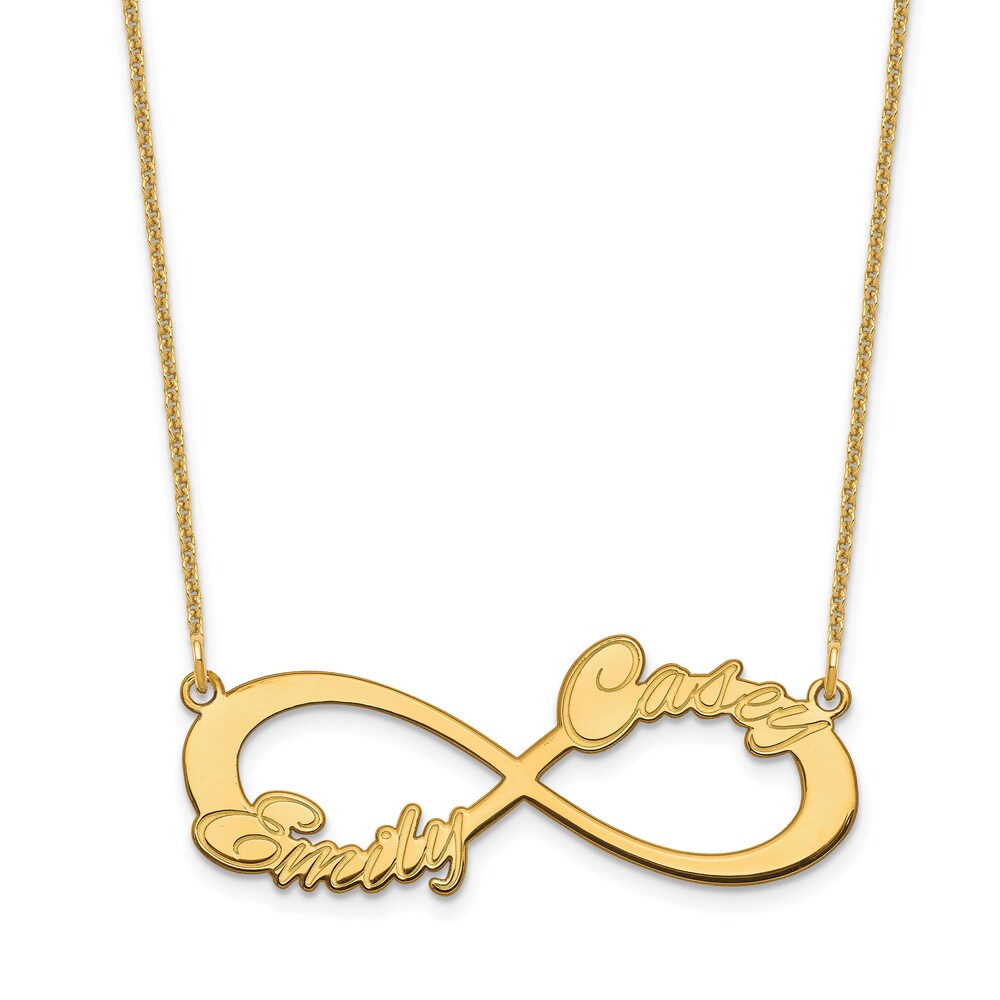 Two Name Infinity Necklace 14K Yellow Gold UGOXzTSV