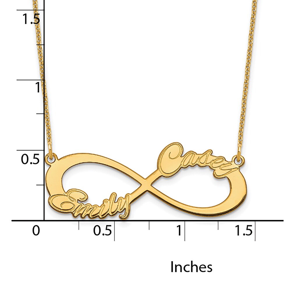 Two Name Infinity Necklace 14K Yellow Gold UGOXzTSV