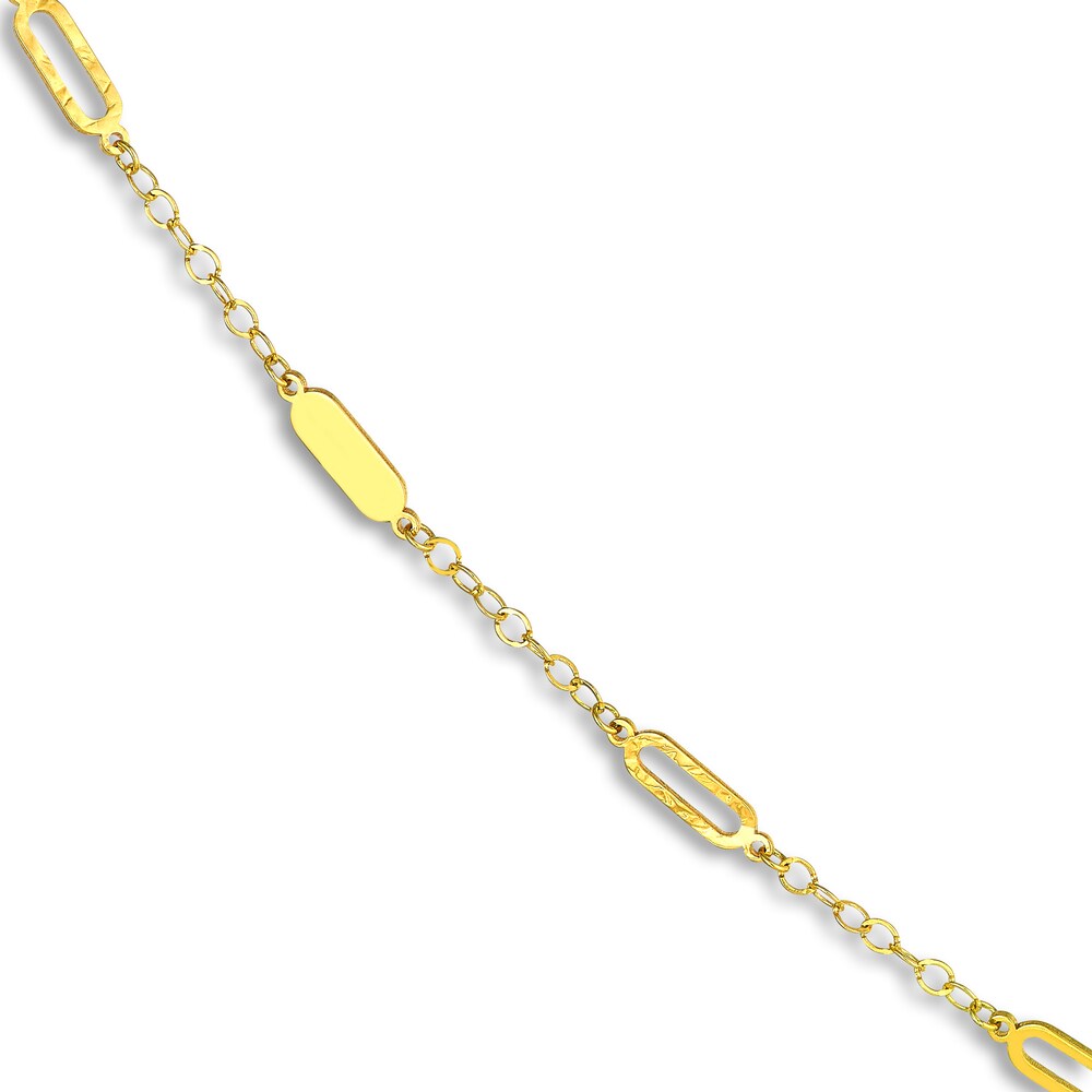 Oval Station Necklace 14K Yellow Gold 18\" UJdH4PoH
