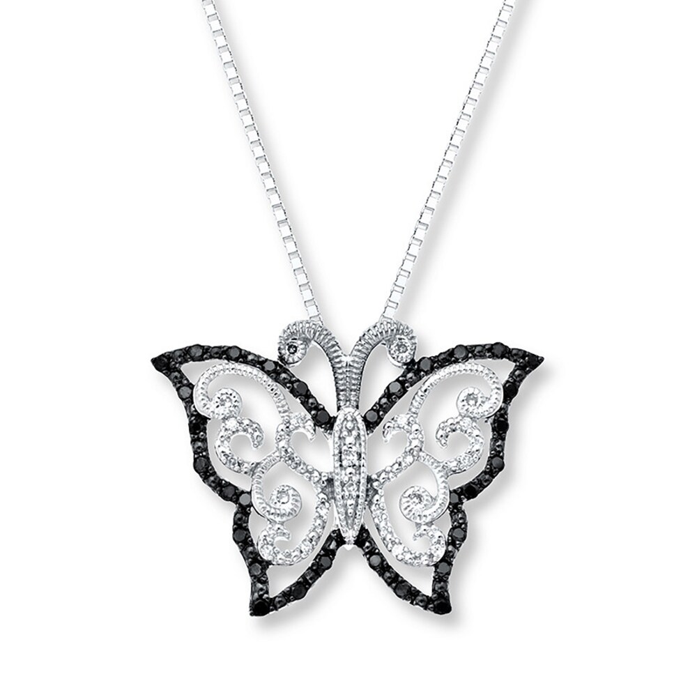 Butterfly Necklace 1/4 ct tw Diamonds Sterling Silver UR3Wxcbm