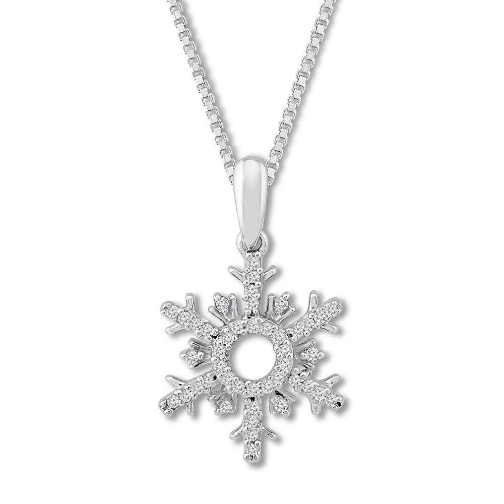 Snowflake Necklace 1/8 ct tw Diamonds Sterling Silver UWkmAac2