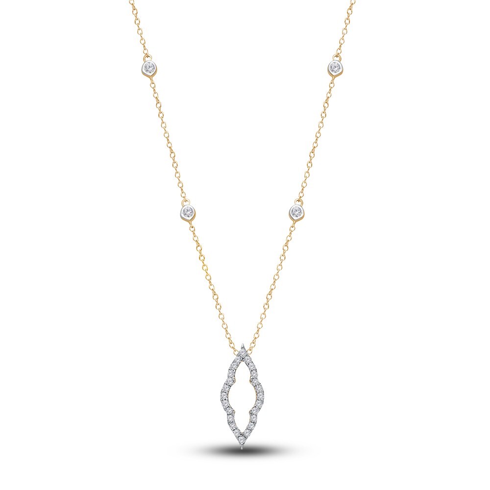 Kallati Diamond Necklace 1/3 ct tw Round 14K Yellow Gold UaQxgFLj