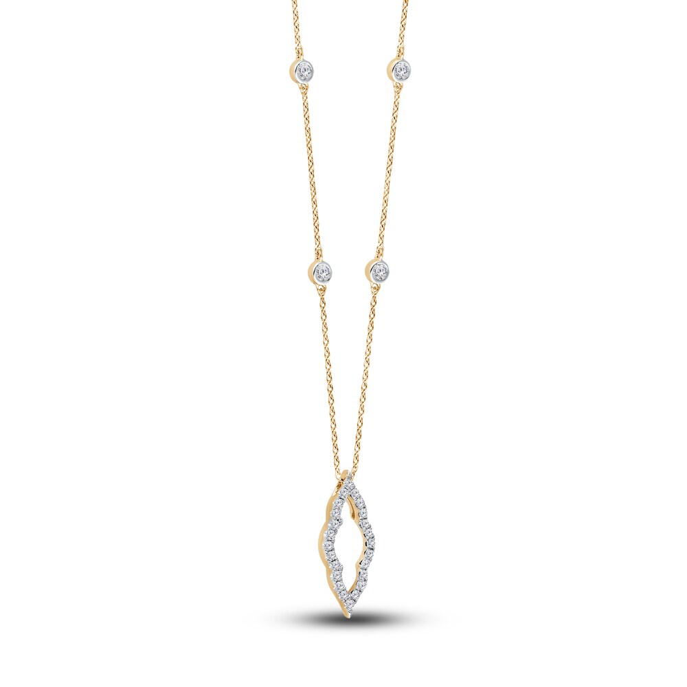 Kallati Diamond Necklace 1/3 ct tw Round 14K Yellow Gold UaQxgFLj