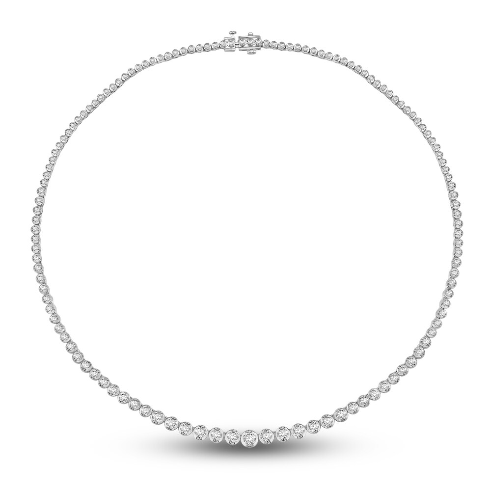 Diamond Necklace 7 ct tw Round 14K White Gold UsdHETJg