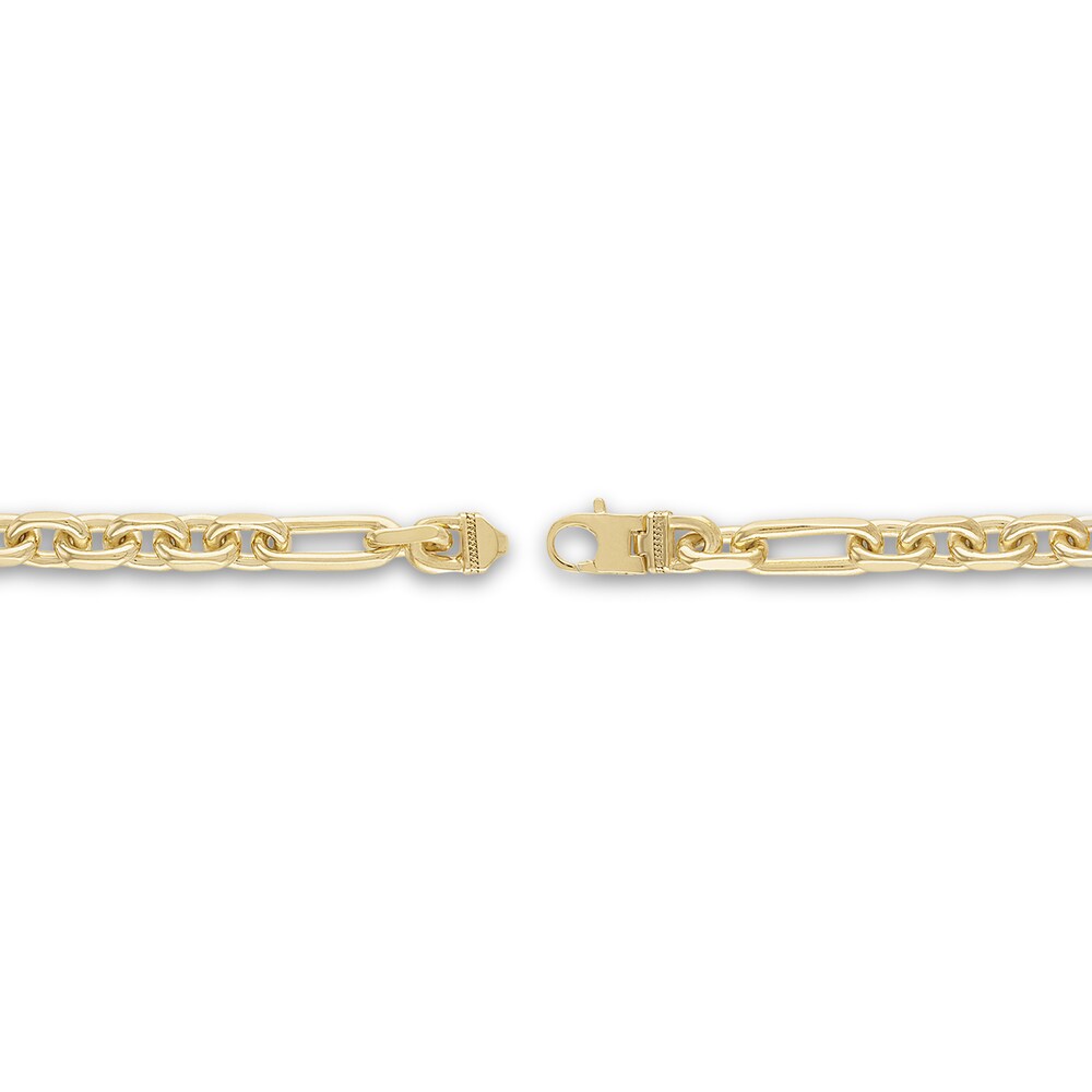 1933 by Esquire Men\'s Figaro Chain Necklace 14K Yellow Gold/Sterling Silver UthyD578
