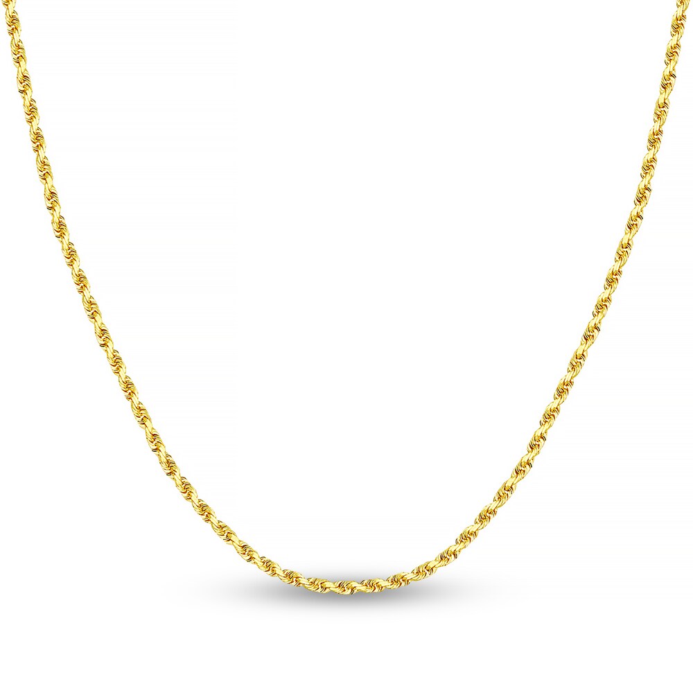Diamond-Cut Rope Chain Necklace 14K Yellow Gold 24\" Uu7NqHNv