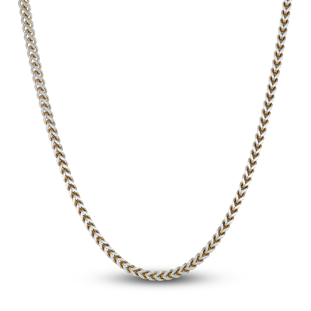 Men\'s Foxtail Chain Gold Ion-Plated Stainless Steel 5mm 24\" UzSEgMKm