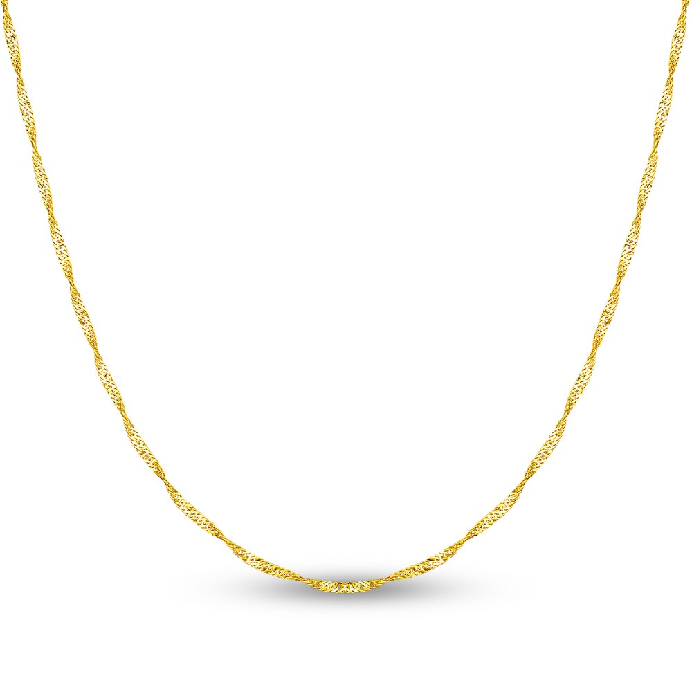 Singapore Chain Necklace 14K Yellow Gold 16" V3NH8NRB