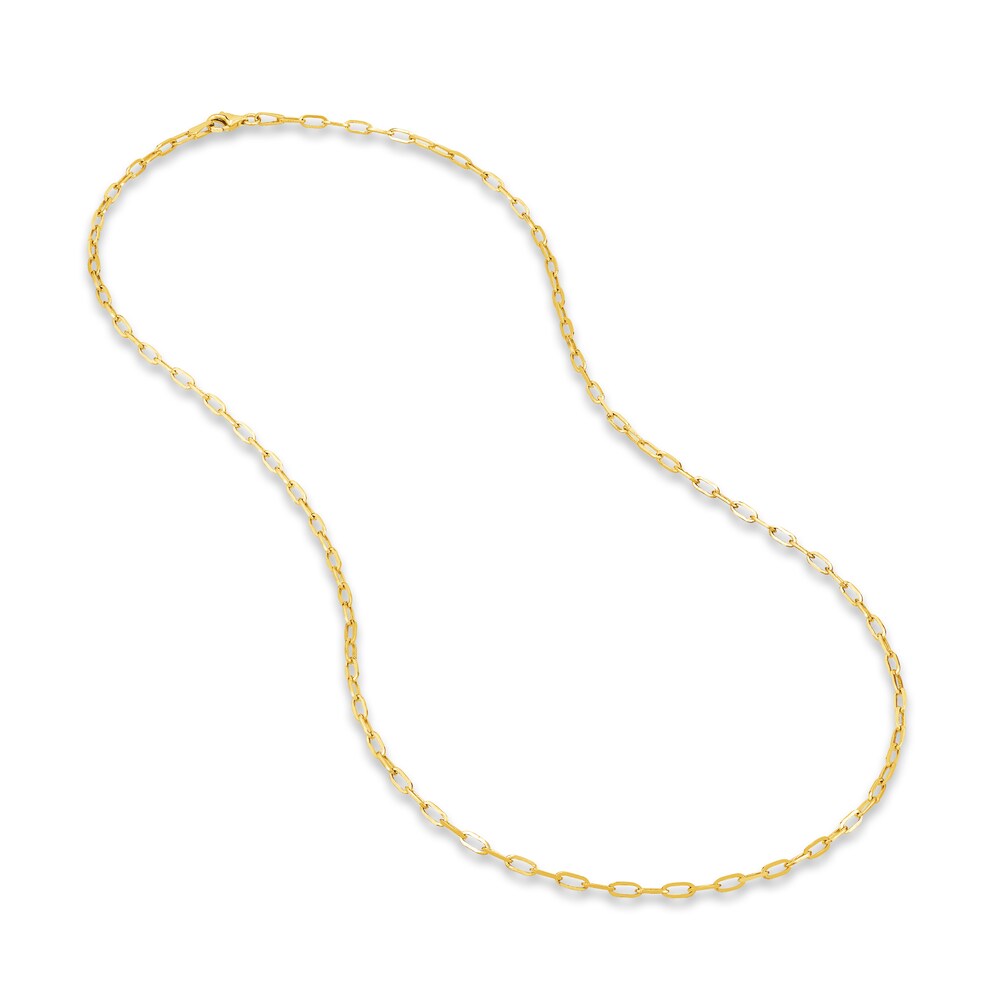 Paper Clip Chain Necklace 14K Yellow Gold 20\" V5mRGSM0