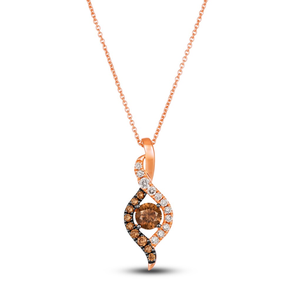 Le Vian Diamond Pendant Necklace 3/4 ct tw Round 14K Strawberry Gold 19\" V9JH1h6K