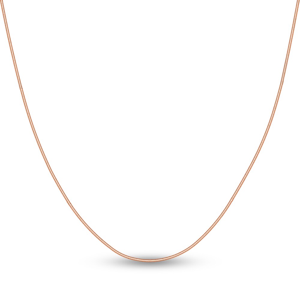 Hollow Snake Chain Necklace 14K Rose Gold 18" VCHQ32vb