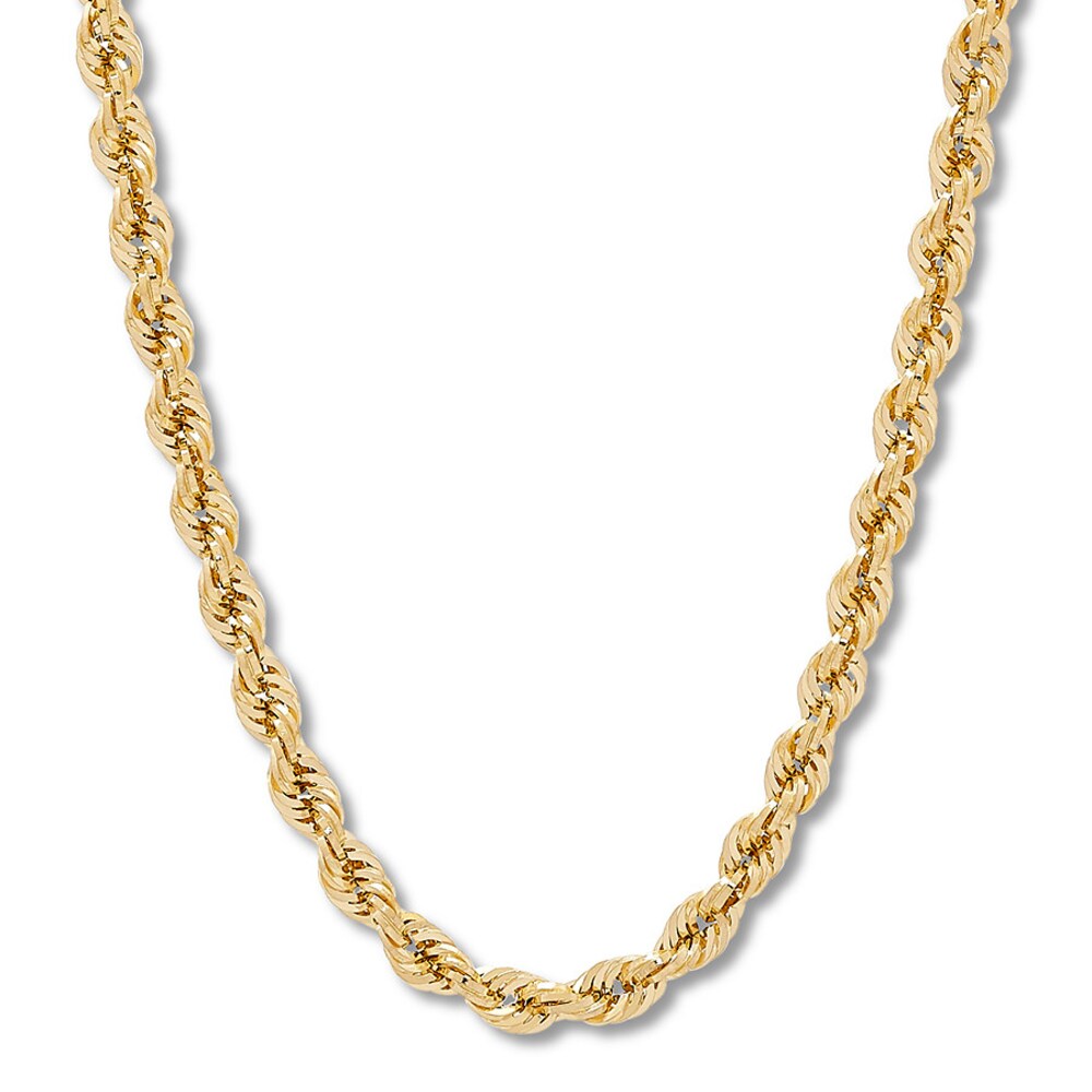 Hollow Rope Chain 14K Yellow Gold 24" Approx. 6mm VKrPt6fv