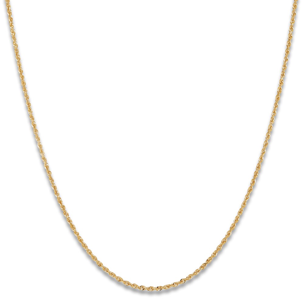 Solid Glitter Rope Necklace 14K Yellow Gold 22\" 1.8mm VMgkRSbl
