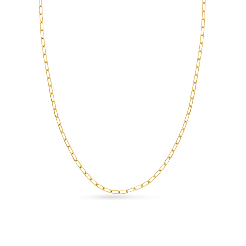 Paper Clip Chain Necklace 14K Yellow Gold 24" VT0IPfEs