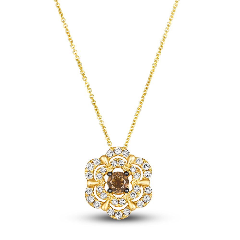 Le Vian Diamond Pendant Necklace 5/8 ct tw Round 14K Honey Gold 19" VTSnFPMT