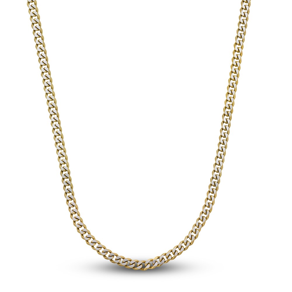 Men's Curb Chain Necklace Gold Ion-Plated Stainless Steel 8mm 22" VV0CoAKC