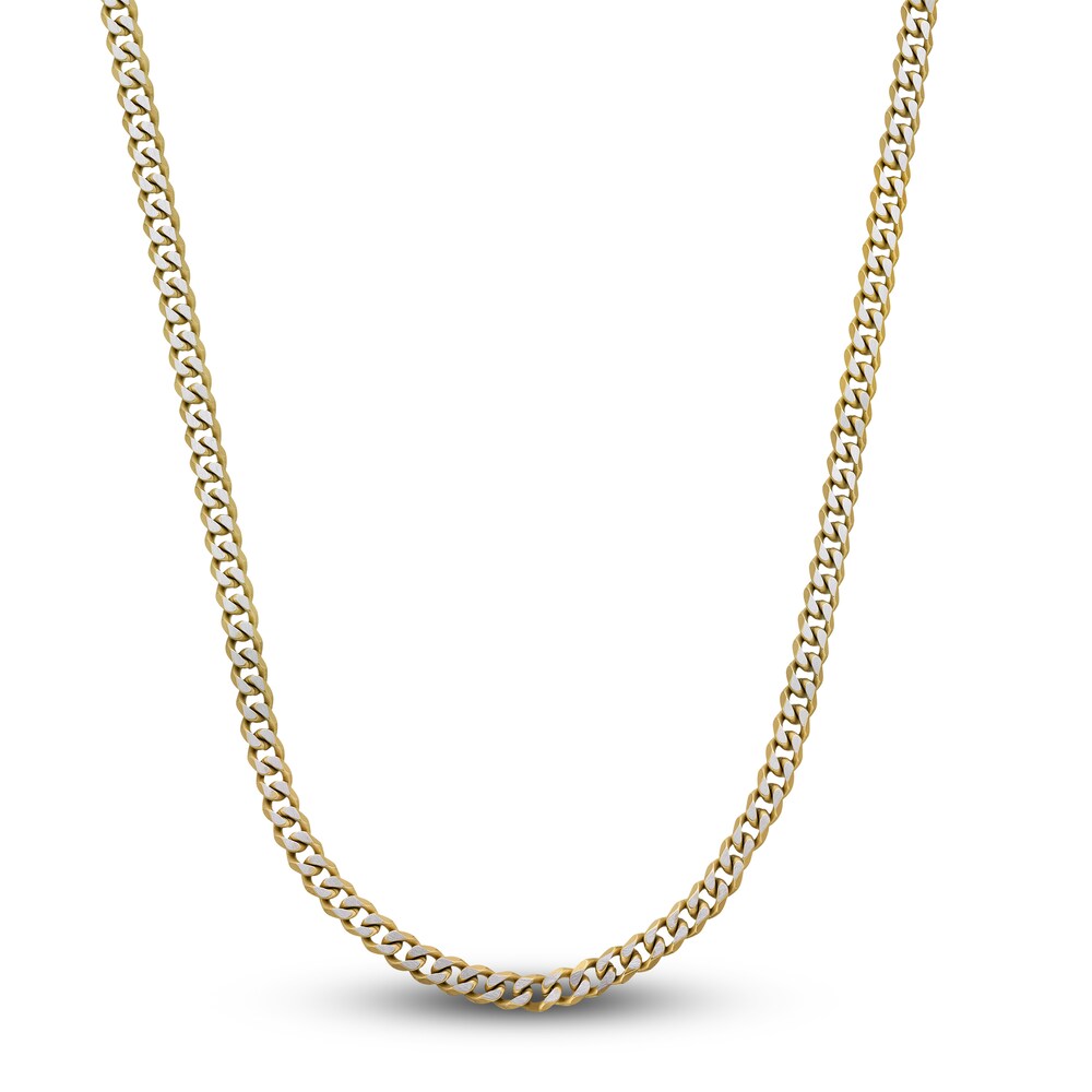 Men\'s Curb Chain Necklace Gold Ion-Plated Stainless Steel 8mm 22\" VV0CoAKC