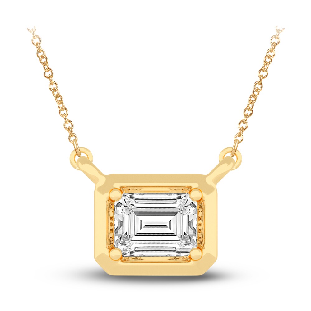 Diamond Pendant Necklace 3/8 ct tw Emerald 14K Yellow Gold 18" (SI2,I) VW6HFaKu