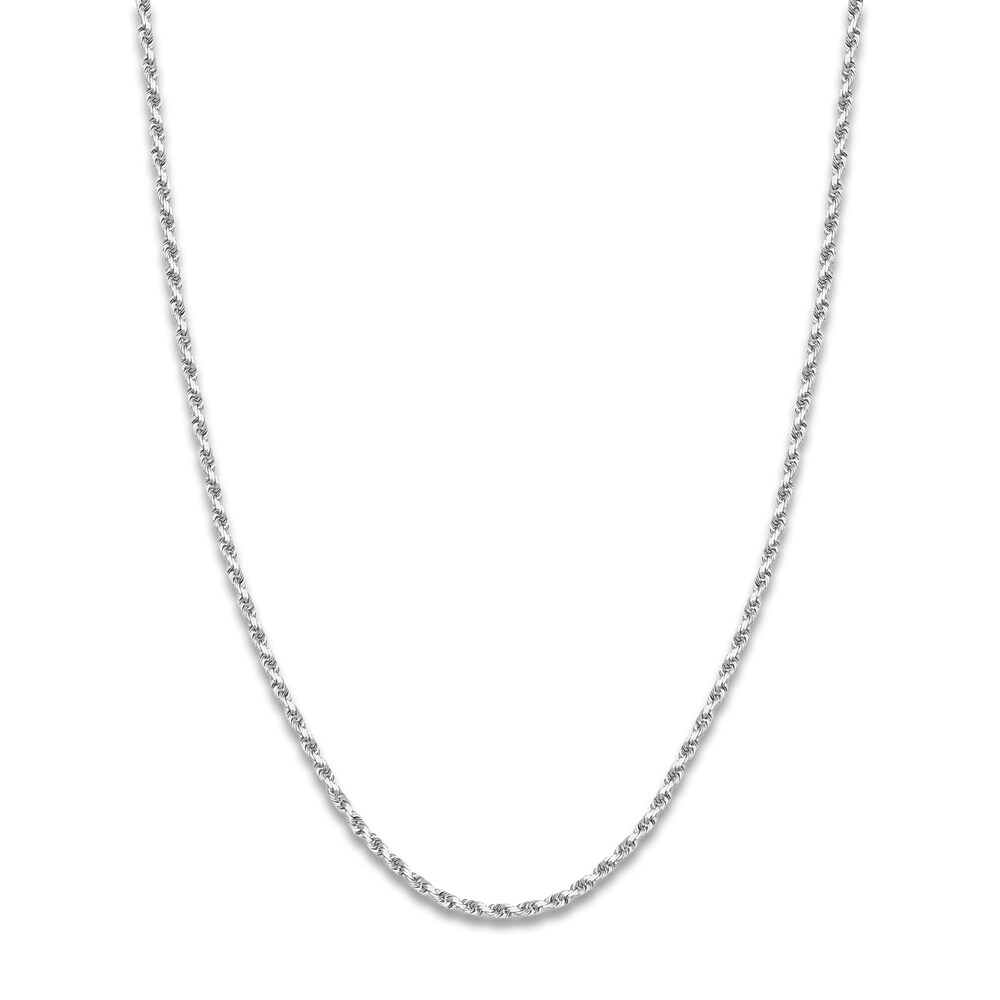 24" Textured Rope Chain 14K White Gold Appx. 3mm VWKhMZ1v