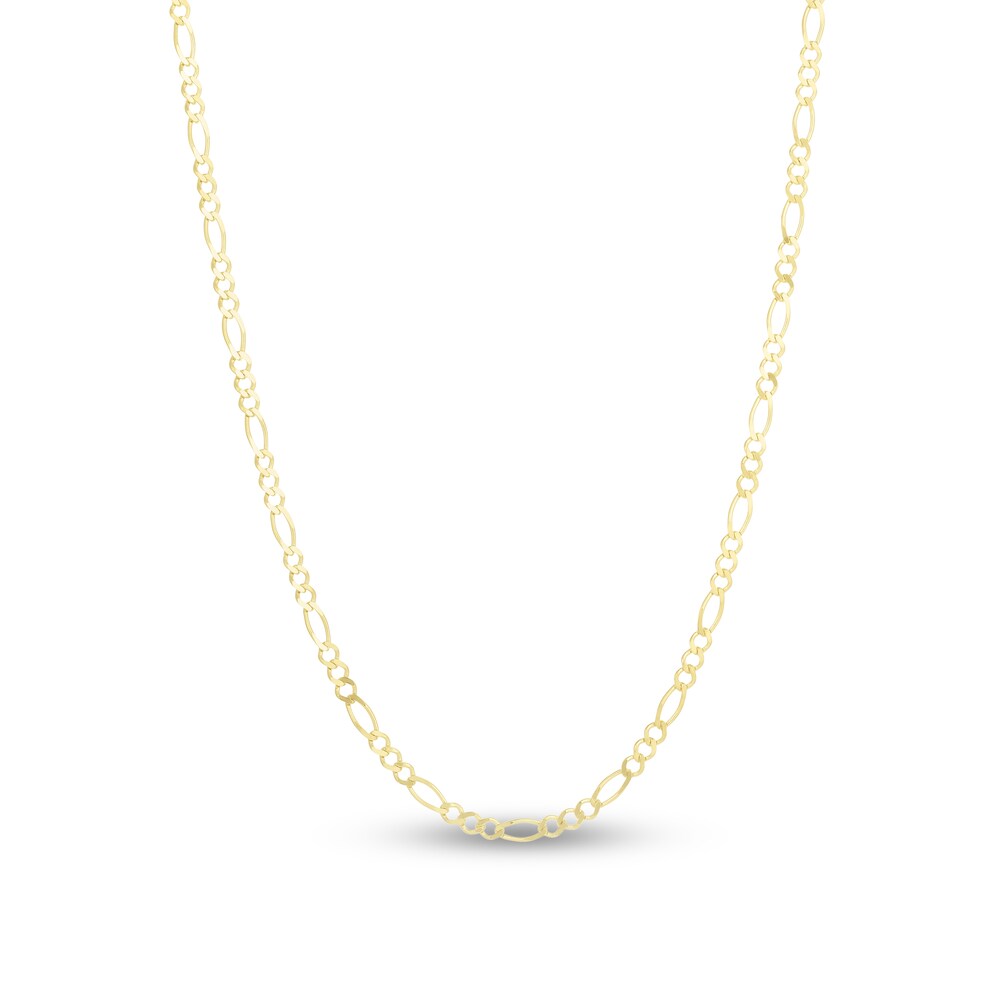 Figaro Chain Necklace 14K Yellow Gold 18" VbSQAnLi
