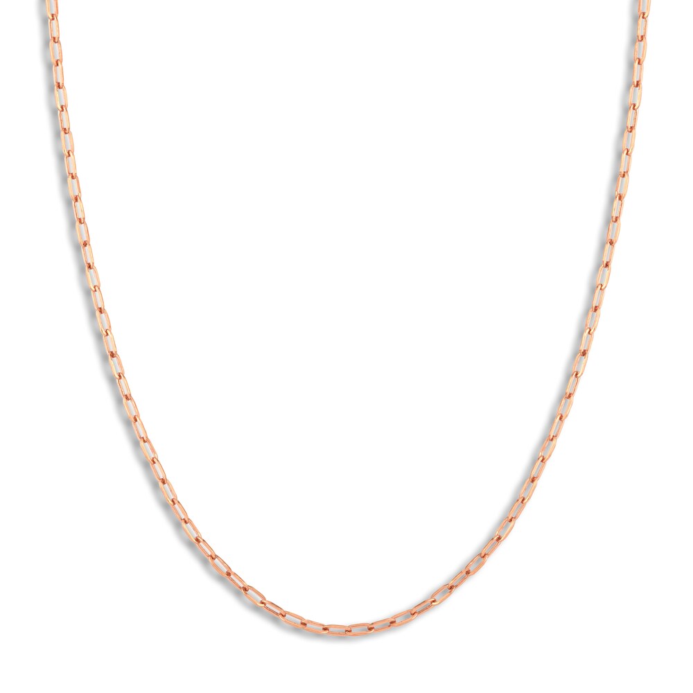 Paper Clip Chain Necklace 14K Rose Gold 24" VoiDUmeL