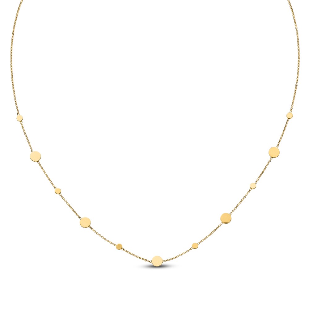 Polished Disc Necklace 14K Yellow Gold VqP2FCIg