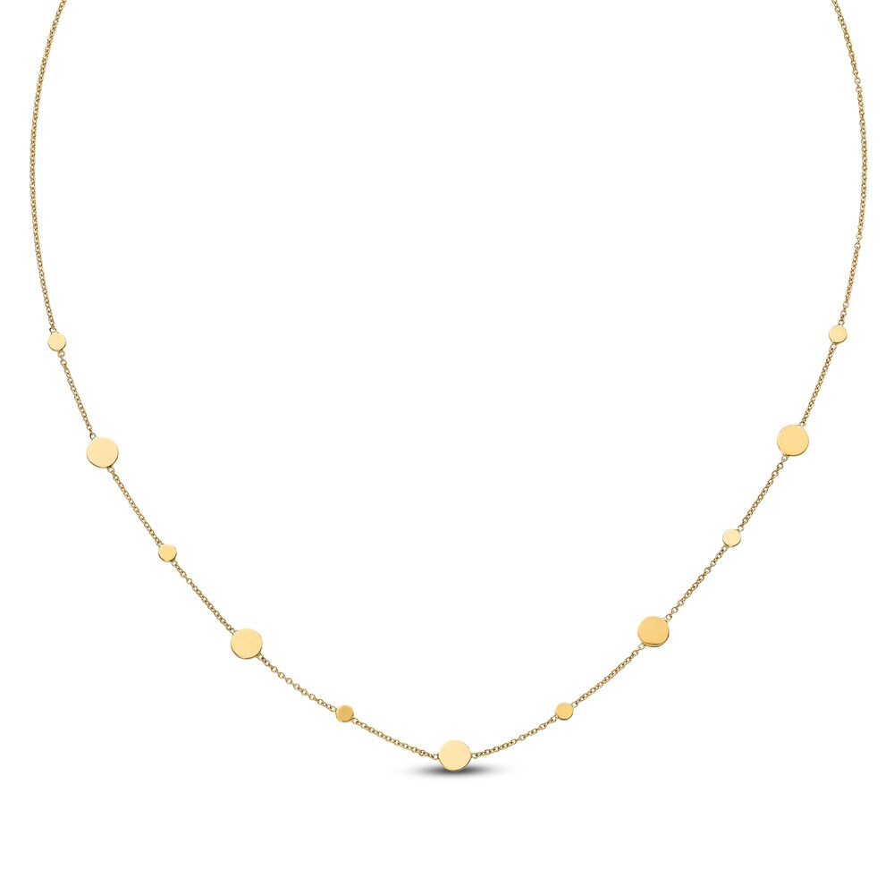 Polished Disc Necklace 14K Yellow Gold VqP2FCIg [VqP2FCIg]