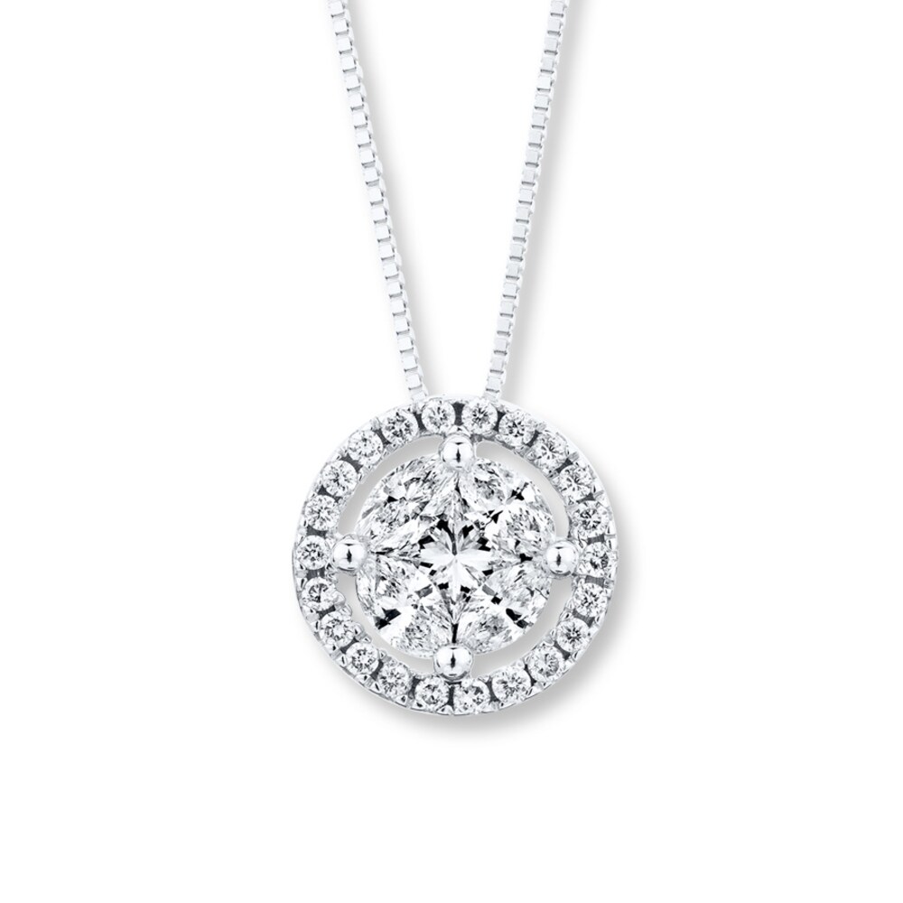 Diamond Necklace 5/8 carat tw 14K White Gold VsBb26uX