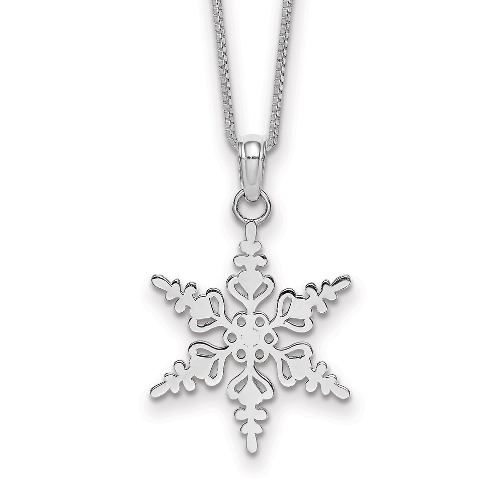 Snowflake Necklace 14K White Gold 18" VuyX1N8g