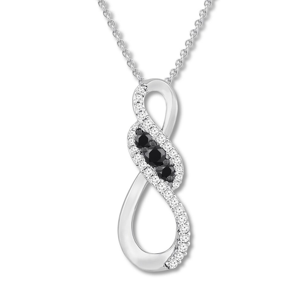 Black Diamond Infinity Necklace 1/4 ct tw Sterling Silver VxxqaZg2