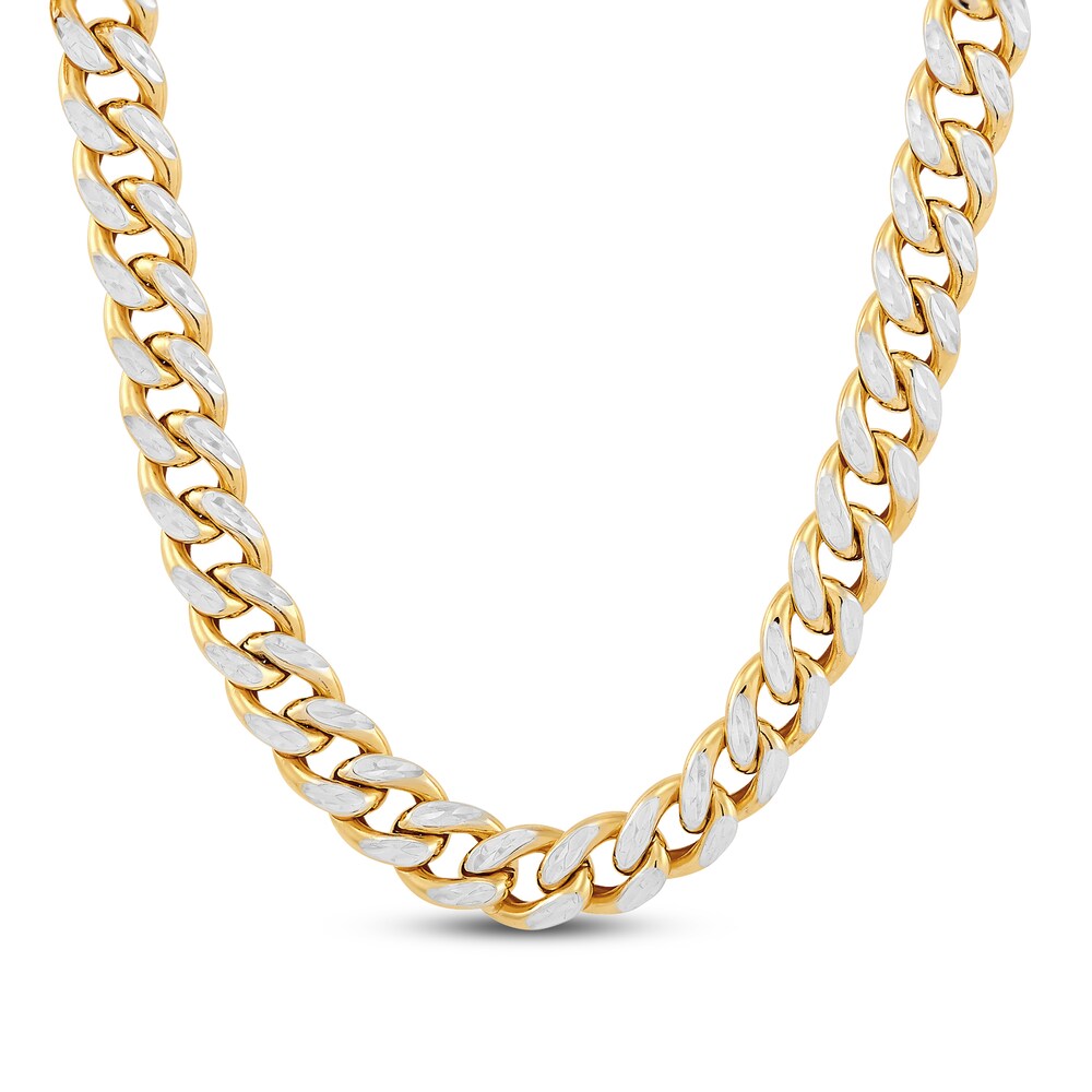 Hollow Cuban Link Chain 10K Yellow Gold VytqG60N