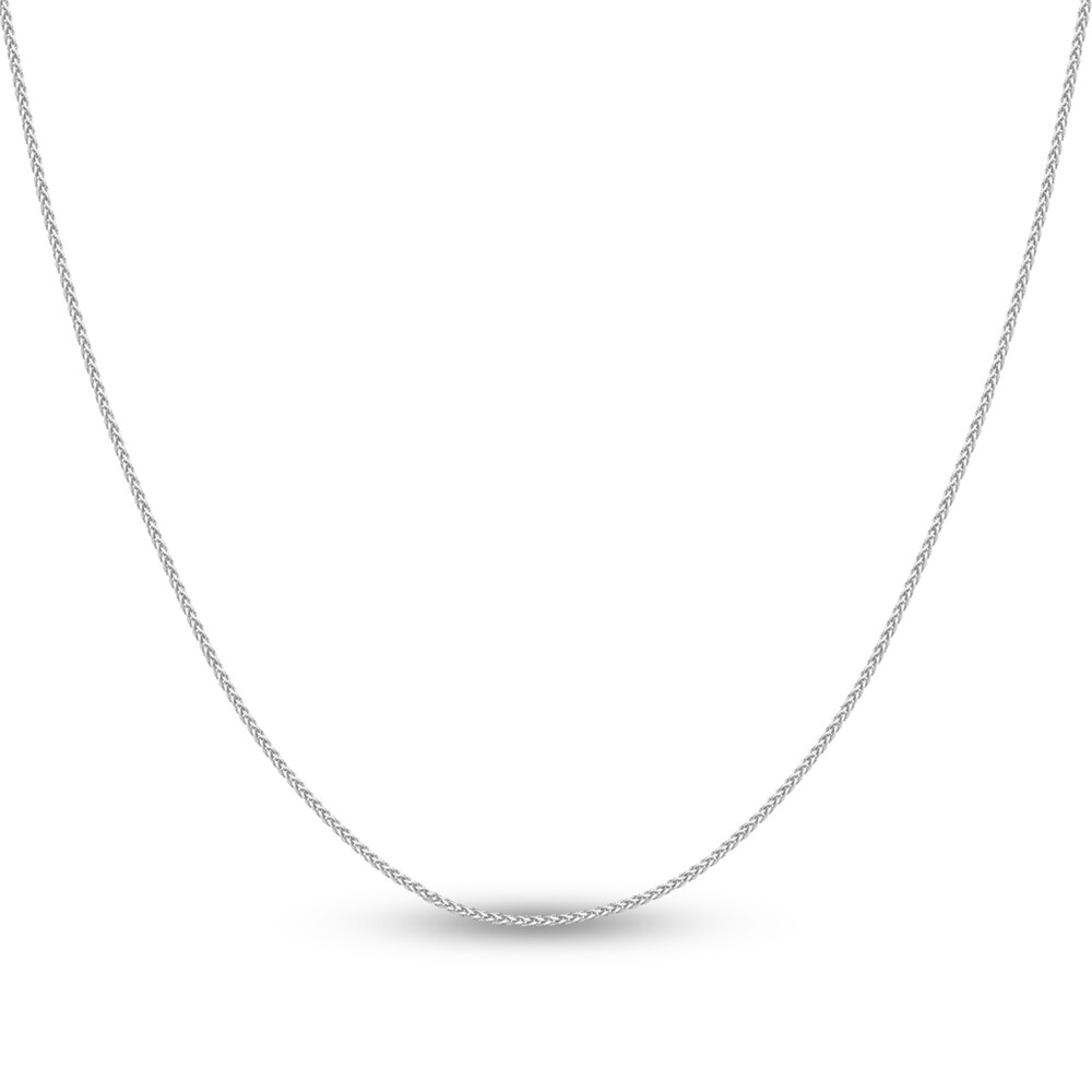 Round Wheat Chain Necklace 14K White Gold 18" W3nc1foo