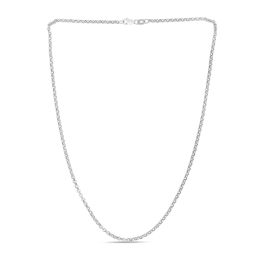 Rolo Chain Necklace 14K White Gold 20\" W4OGntO2