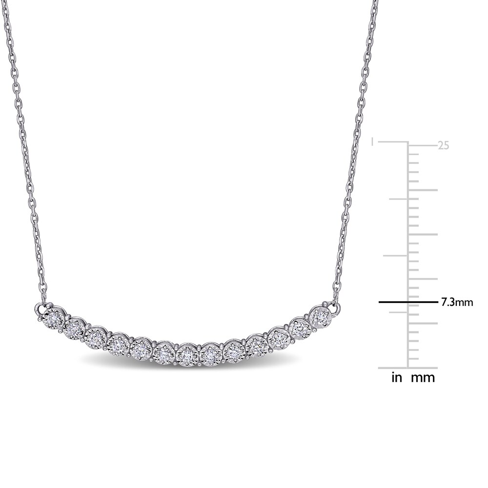 Diamond Bar Necklace 1/3 ct tw Round 14K White Gold WEOk2L3o