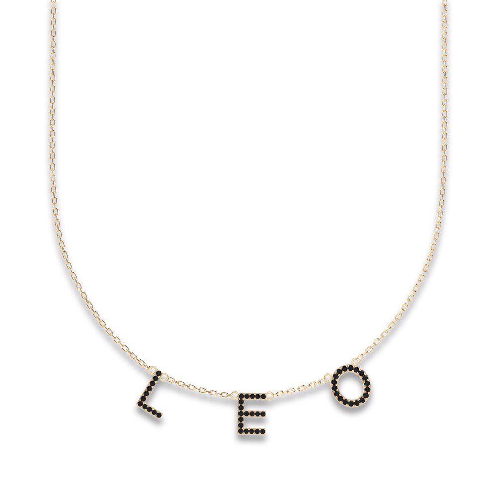 Juliette Maison Black Diamond Station Name Necklace 7/8 ct tw Round 10K Yellow Gold WHTXgYSO [WHTXgYSO]