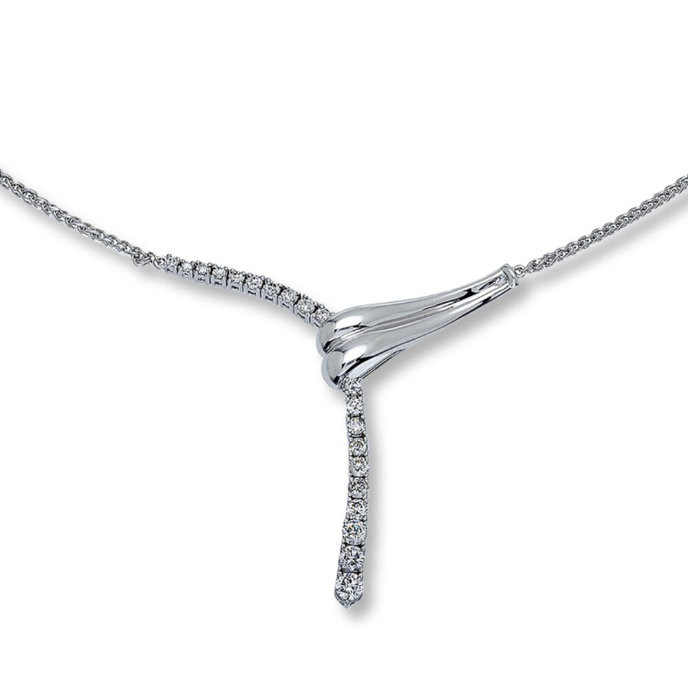 Diamond Necklace 1 ct tw Round-Cut 14K White Gold WNbOMlsW