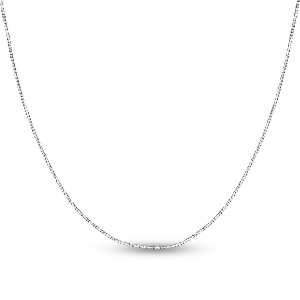 Box Chain Necklace 14K White Gold 30" WR4KBGo9