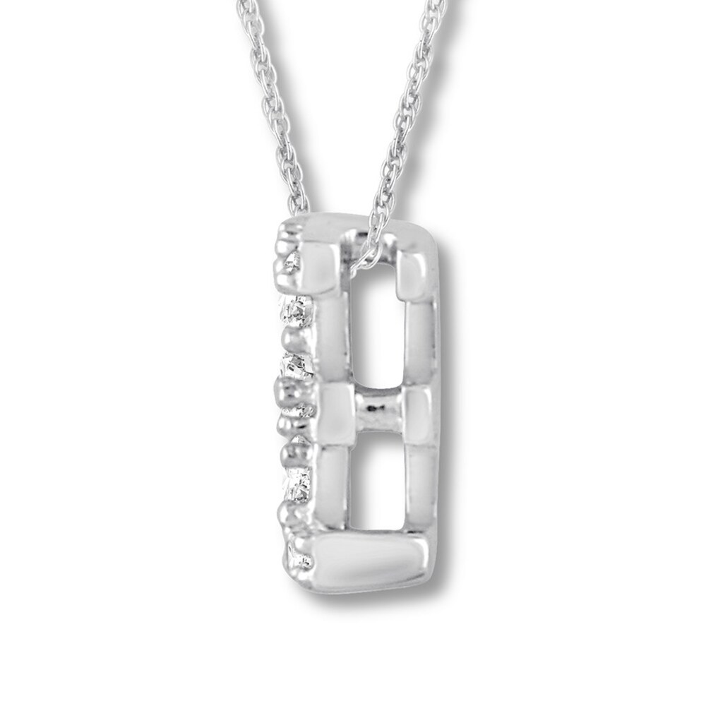 Diamond Initial E Necklace 1/20 ct tw Round-cut 10K White Gold WT4JYVV6